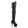 Pleaser - ADORE3028 Plateau Overknee Laarzen - Paaldans schoenen - Zwart Product image